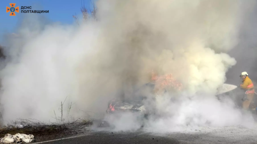 На Полтавщині вогонь знищив легковик