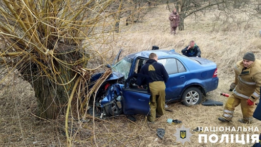 На Полтавщині легковик врізався у дерево: постраждали четверо людей, серед яких дитина