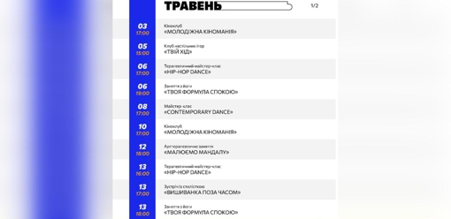 Заходи Обласного молодіжного центру в травні для полтавців