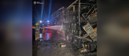 На Полтавщині горіла вантажівка. ФОТО
